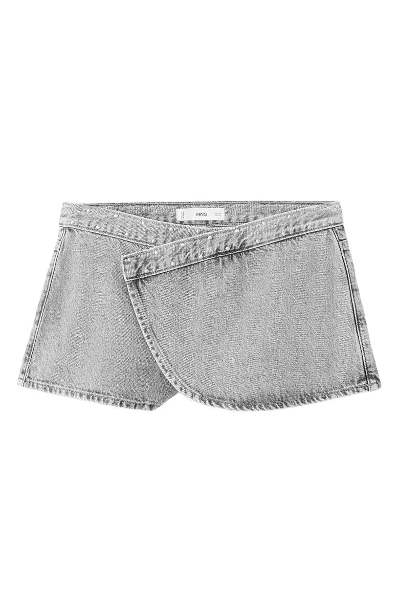 MANGO TEEN Asymmetric Denim Wrap Skort, Alternate, color, 