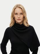 Gobi Cashmere Cashmere Sweater with Draped Scarf
