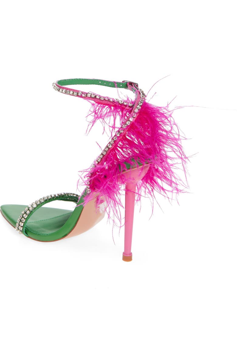 AZALEA WANG Ella Ostrich Feather Sandal, Alternate, color,