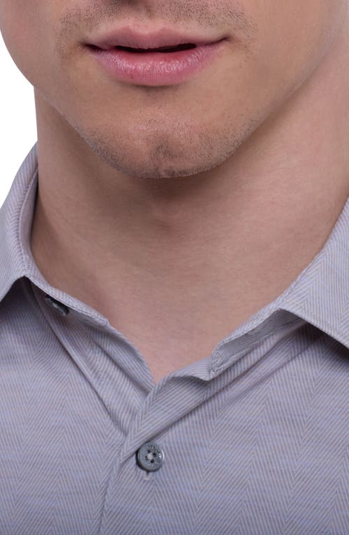Bugatchi James Ooohcotton® Herringbone Button-up Shirt In Brown