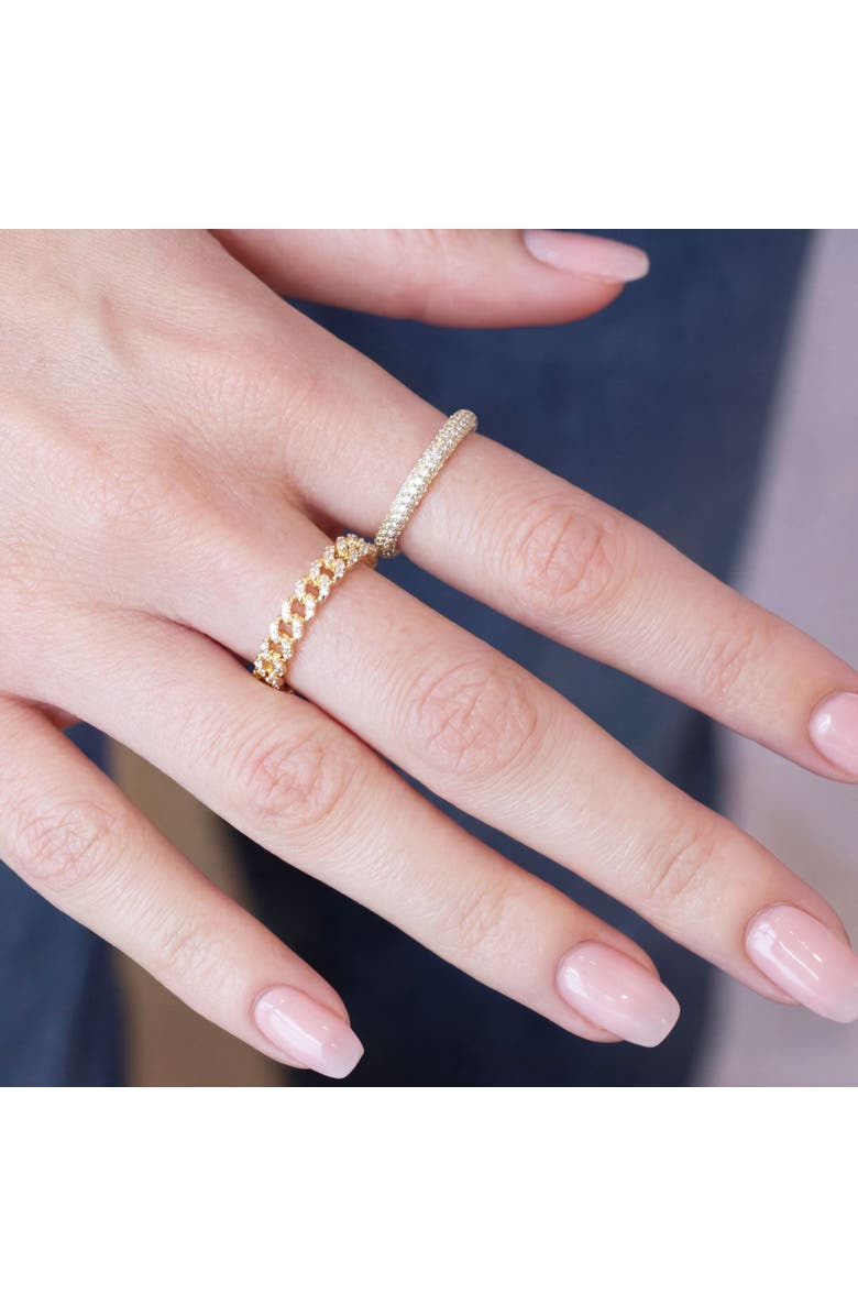 The Lovery Triple Row CZ Band, Alternate, color, Gold