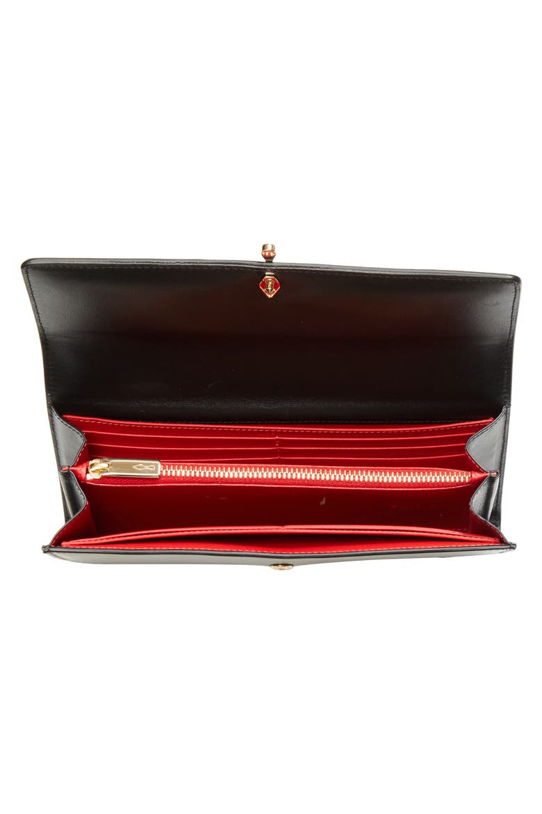 Bettina Long Leather Wallet, Alternate, color, CM6S BLACK/ GOLD
