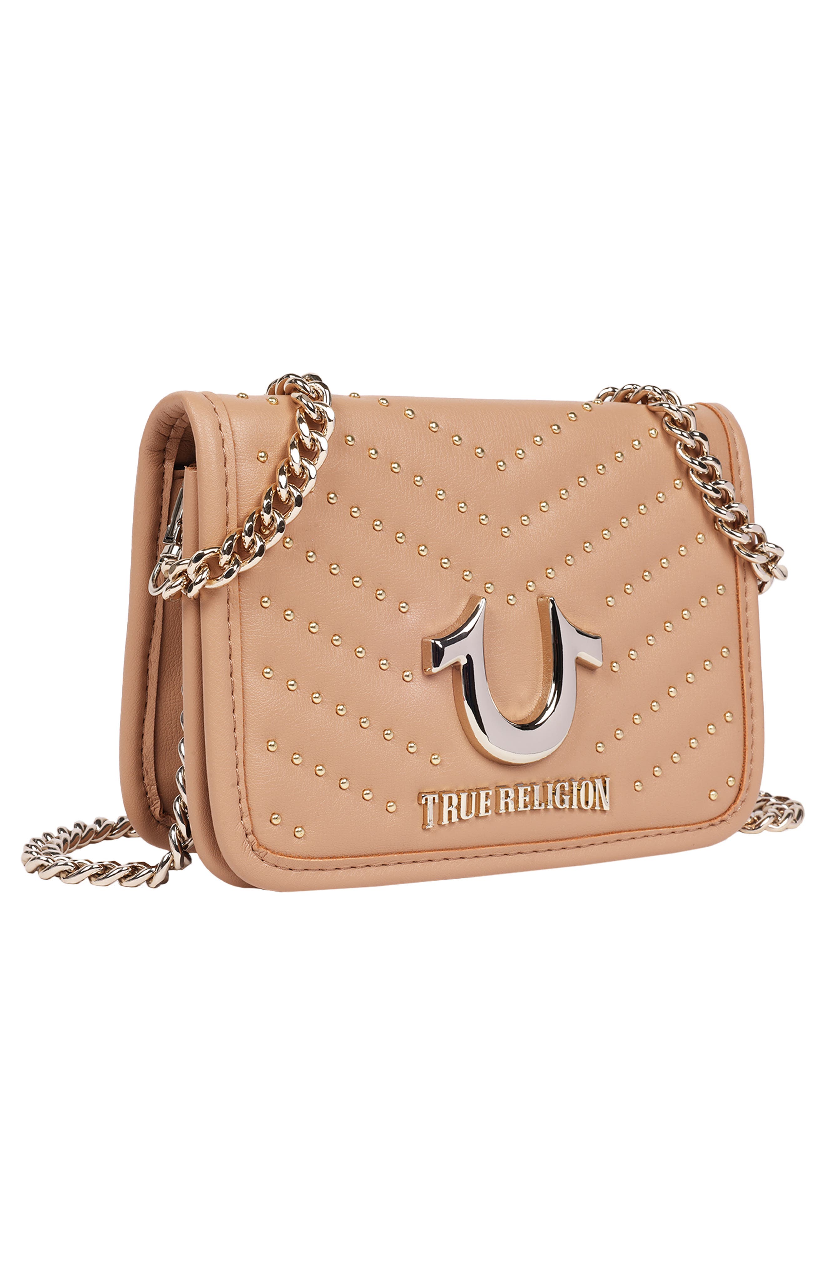 True Religion Horseshoe Flap Crossbody Bag, Alternate, color, Camel