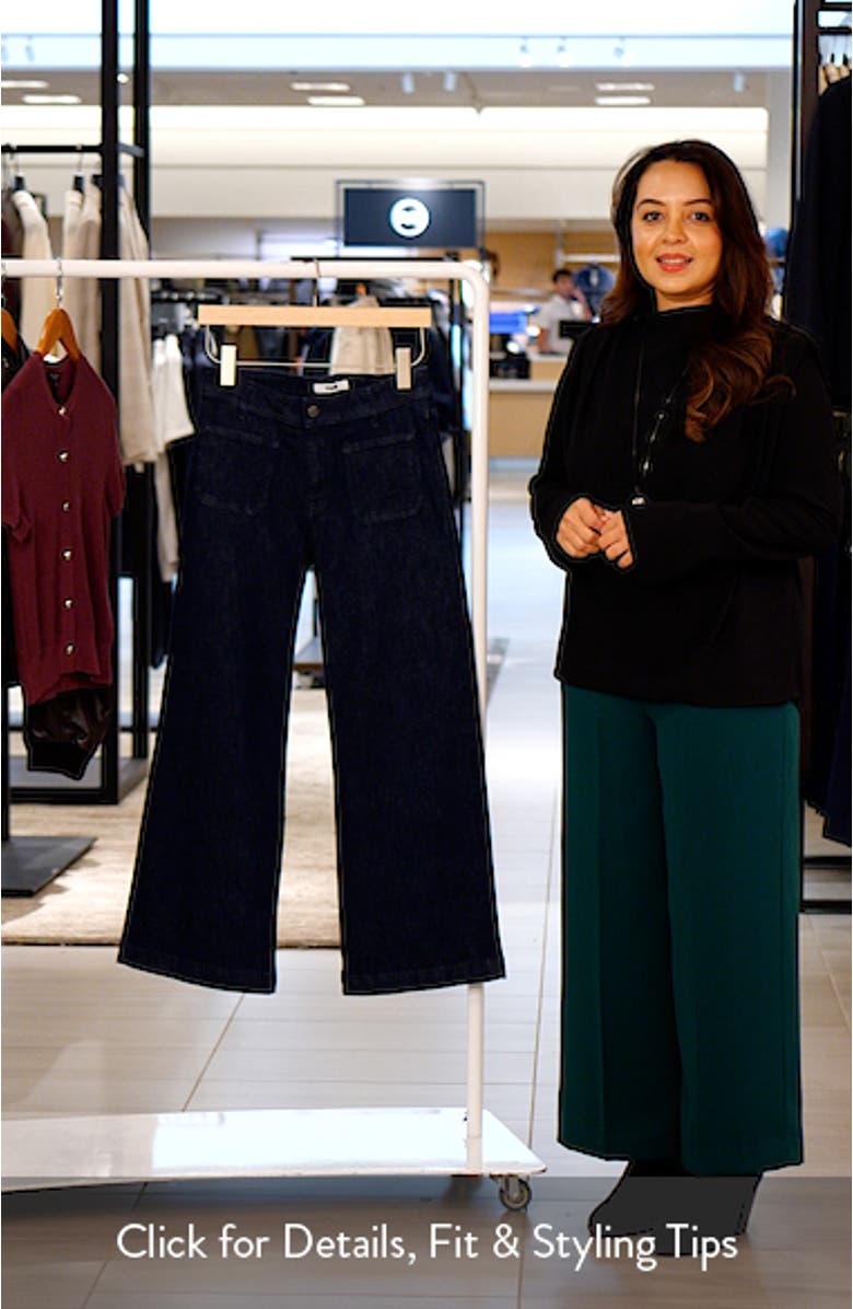 Paloma Marine Patch Pocket High Waist Wide Leg Jeans, sales video thumbnail