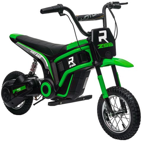 24V 350W Electric Dirt Bike with Twist Grip Throttle, 15 MPH, Music Horn, Rear Suspension