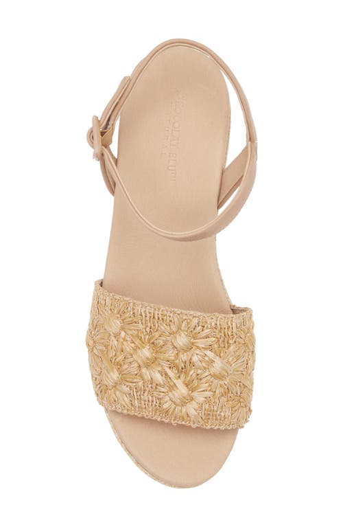 Chocolat Blu Yizzy Ankle Strap Platform Wedge Sandal In Natural Raffia