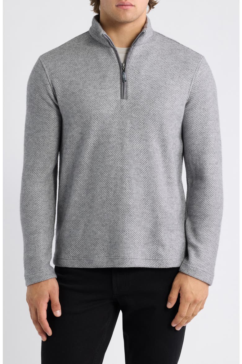 Dalton Melange Quarter Zip Pullover, Main, color, GRAY