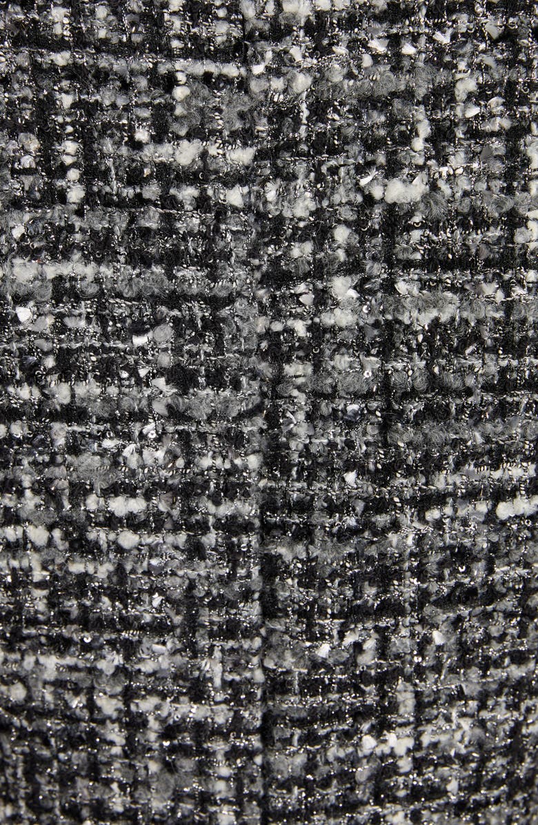 Valentino Garavani Fringed Metallic Tweed Jacket, Alternate, color, Nero/ Grigio Medio/ Bianco