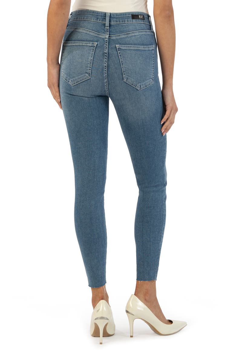 KUT from the Kloth Connie High Waist Raw Hem Ankle Skinny Organic Cotton Jeans, Alternate, color, Energy