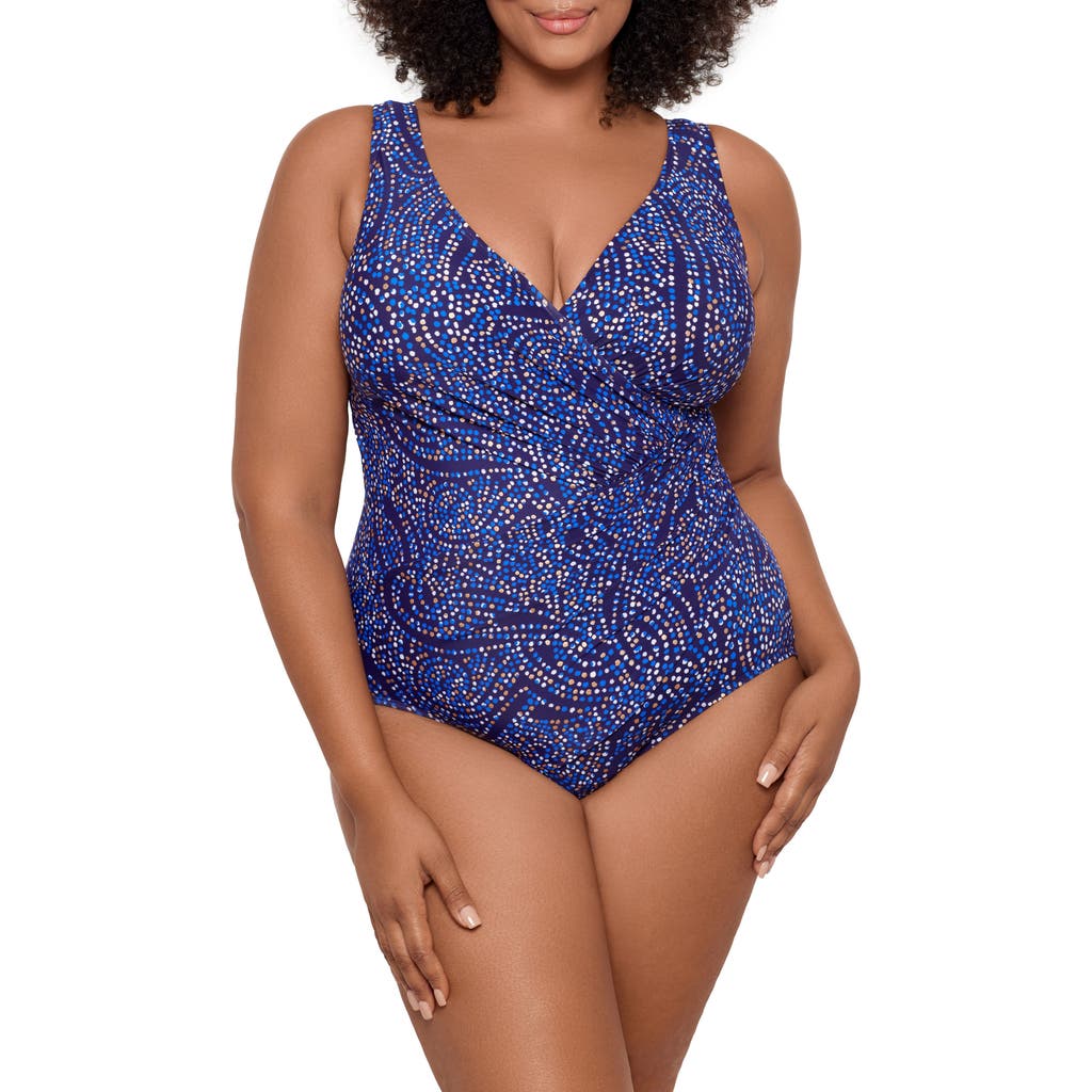 MIRACLESUIT MIRACLESUIT® SPOTLIGHT OCEANUS ABSTRACT PRINT ONE-PIECE SWIMSUIT