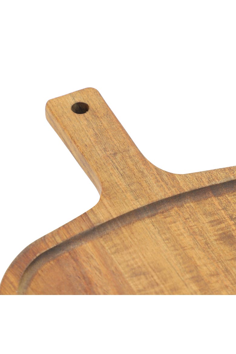 14 Inch Acacia Wood Rectangle Serving Board with Handle, Alternate, color, Acacia