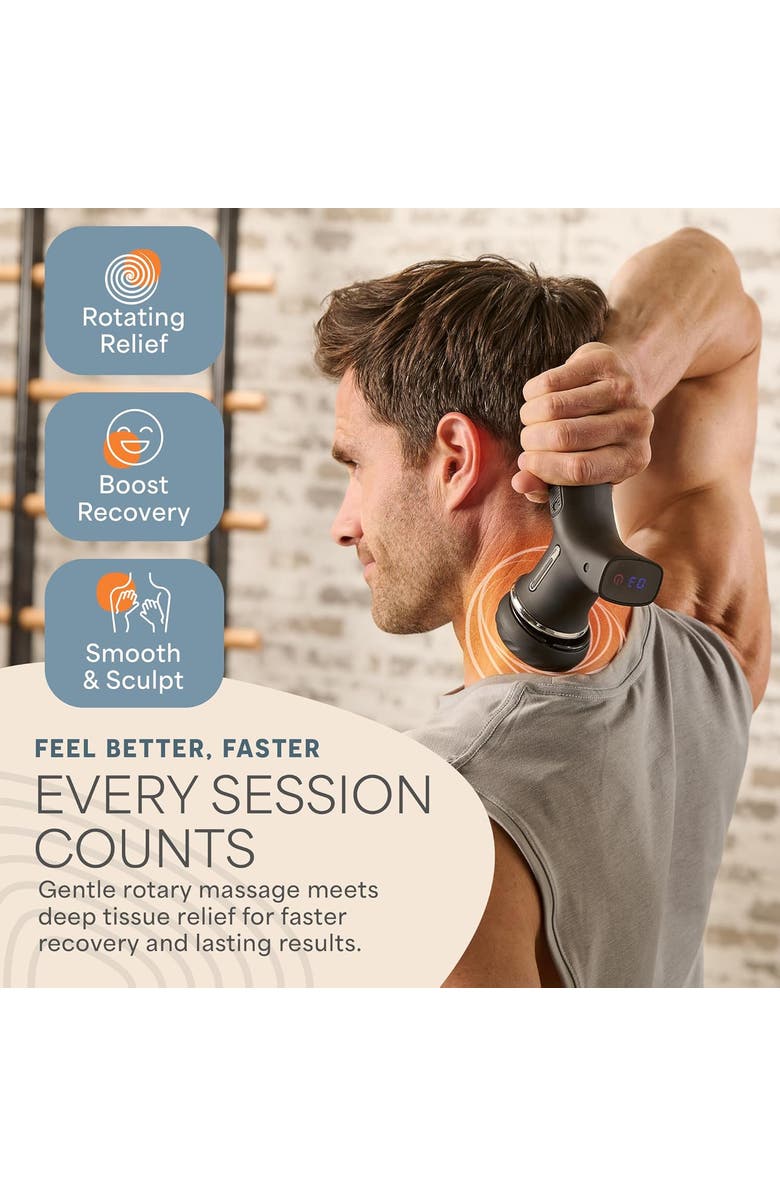 Lifepro Spinergy Oil-Compatible Lymphatic Drainage Massage Gun Rotary Deep Tissue Massager Gun, Alternate, color, Blue