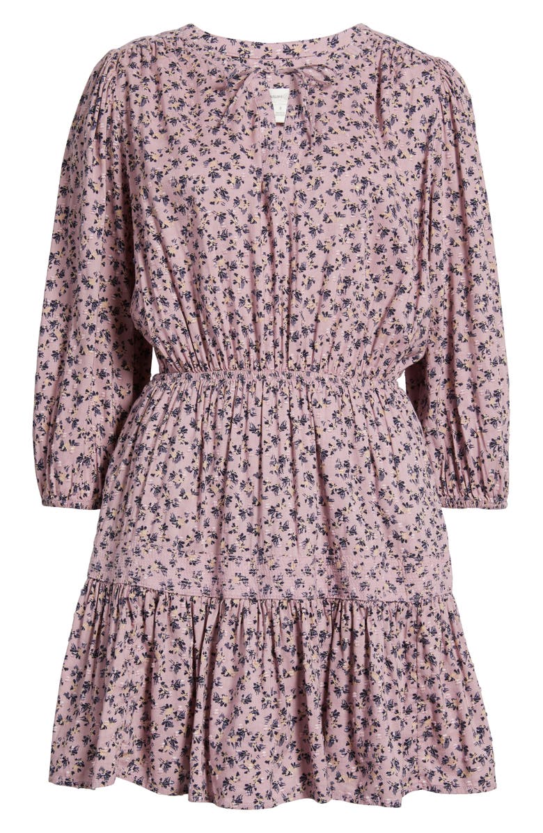 Treasure & Bond Print Tie Neck Minidress, Alternate, color, Purple Shade Elaine Geo