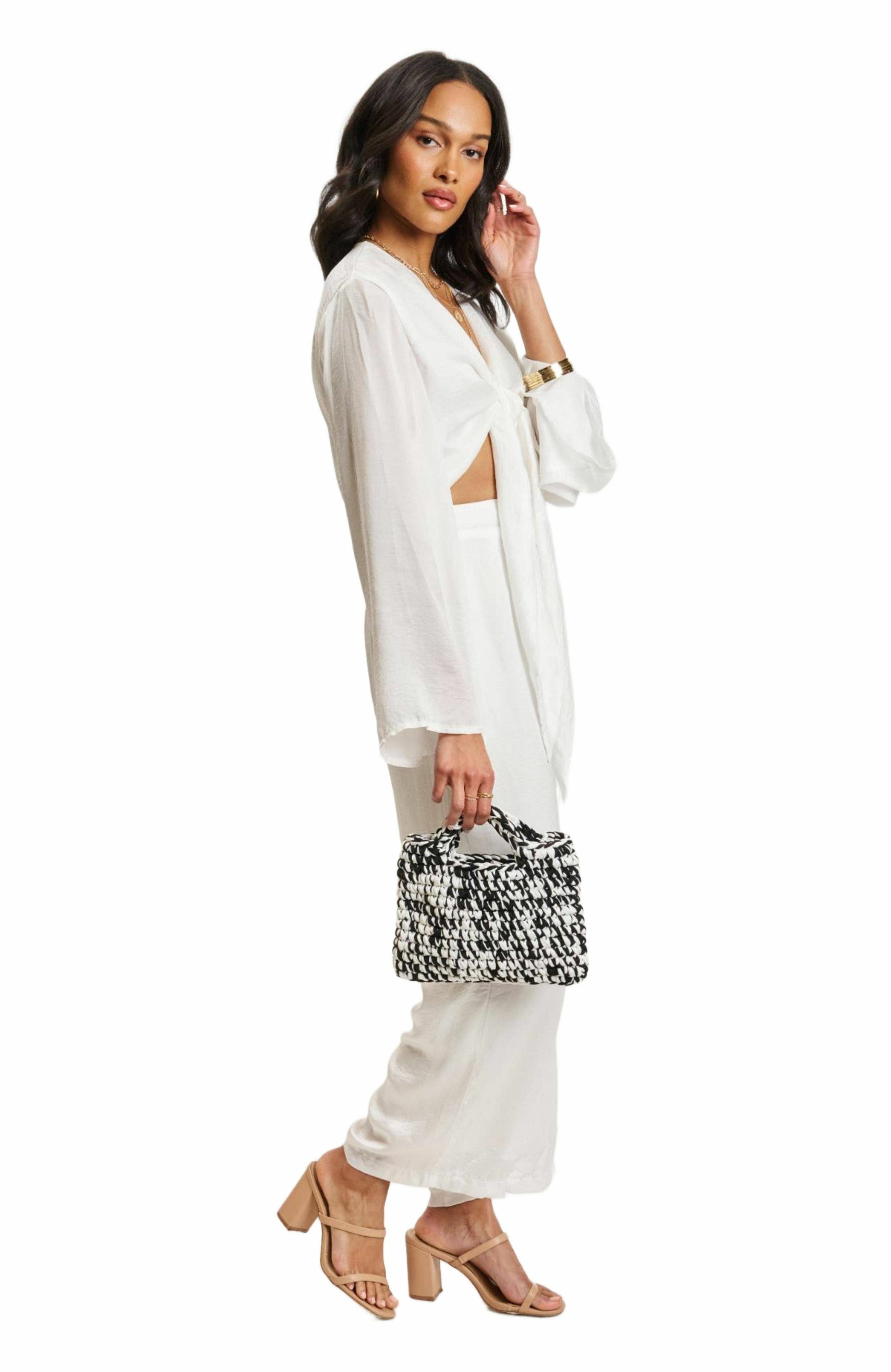 MODA LUXE Nya Tote, Alternate, color, Black Ivory