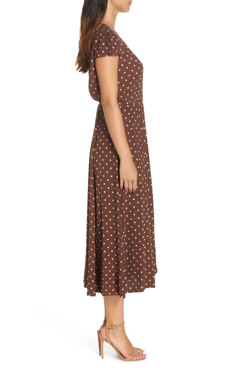 Bardot Polka Dot Wrap Dress, Alternate, color,