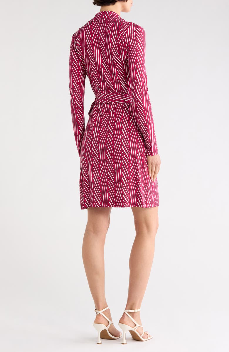 Diane von Furstenberg Jeanne Long Sleeve Wrap Dress, Alternate, color, Piazza Tiger Mini Beet Pink