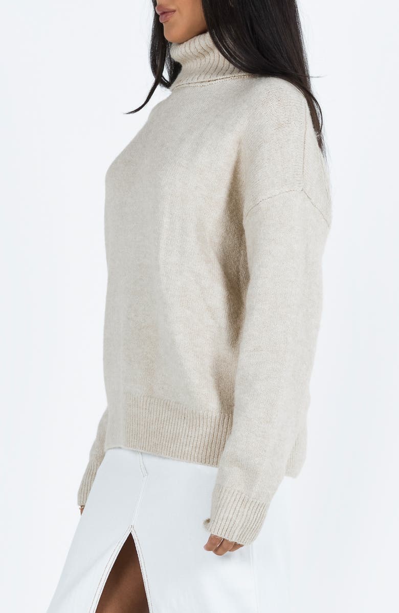 Princess Polly Oswin Oversize Turtleneck Sweater, Alternate, color, Beige
