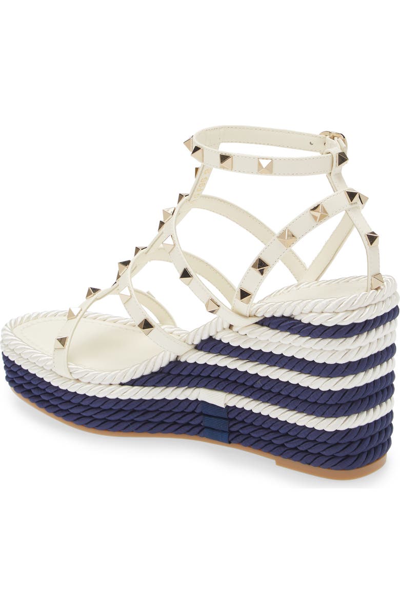 Valentino Garavani Rockstud Espadrille Wedge Sandal, Alternate, color,