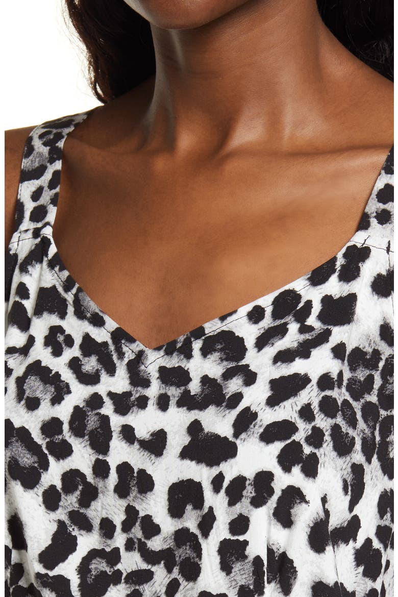 Sleeveless Floral Print Dress, Alternate, color, SNOW WHITE AOP