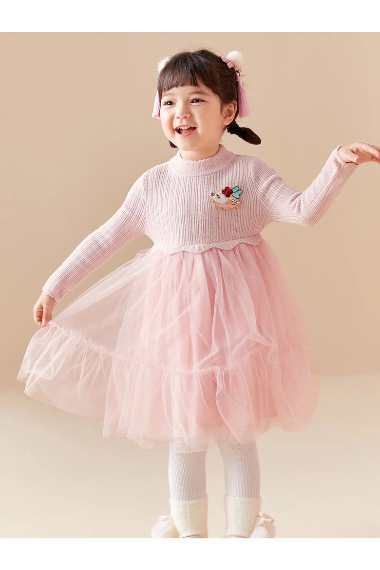 Fairy Whirl Knit Tulle Dress, Main, color, Pink