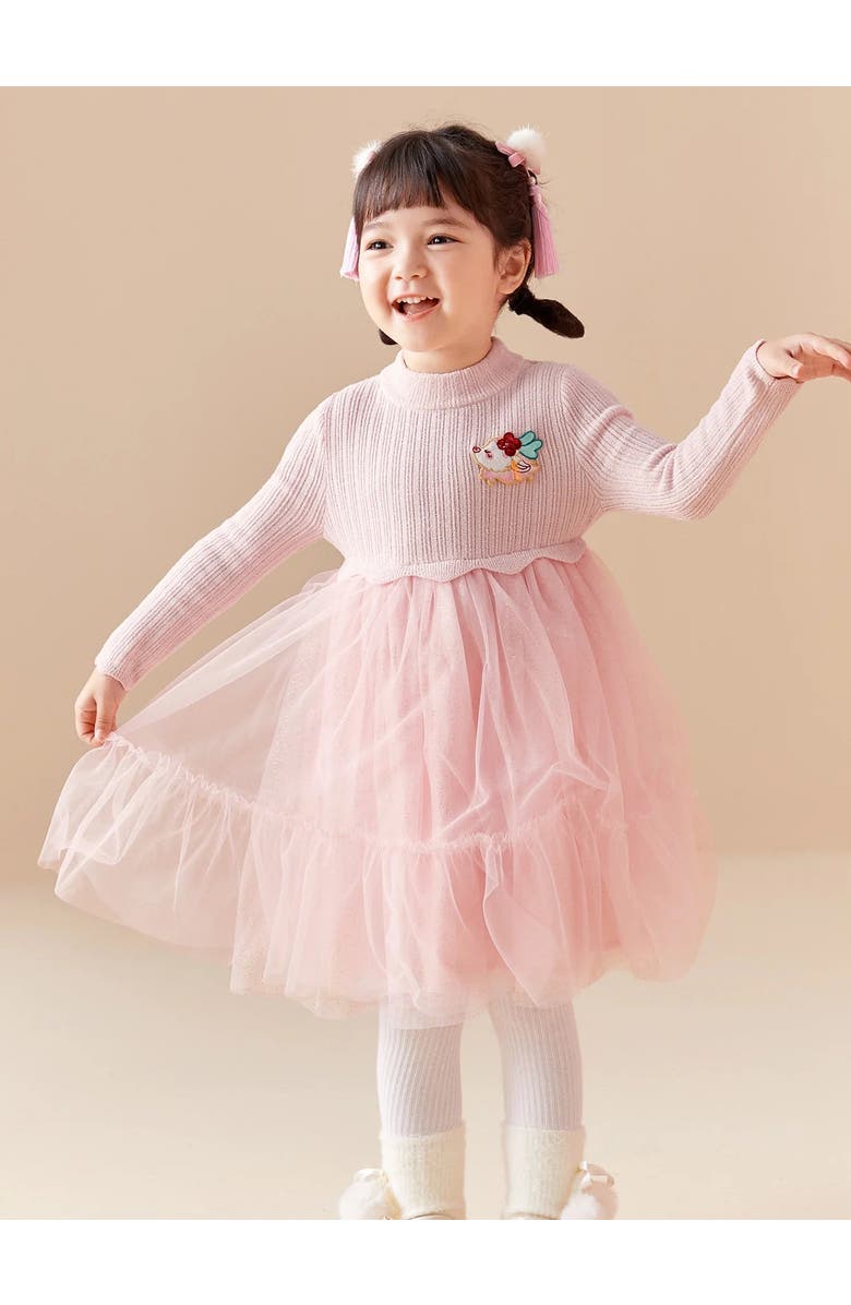 Balabala Fairy Whirl Knit Tulle Dress, Main, color, Pink