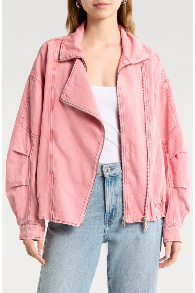 Denim Bomber Jacket, Main, color, SUNSET