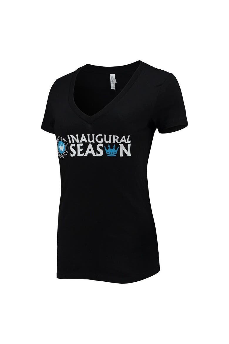 Women's Black Charlotte FC Inaugural Season V-Neck T-Shirt, Alternate, color, Black