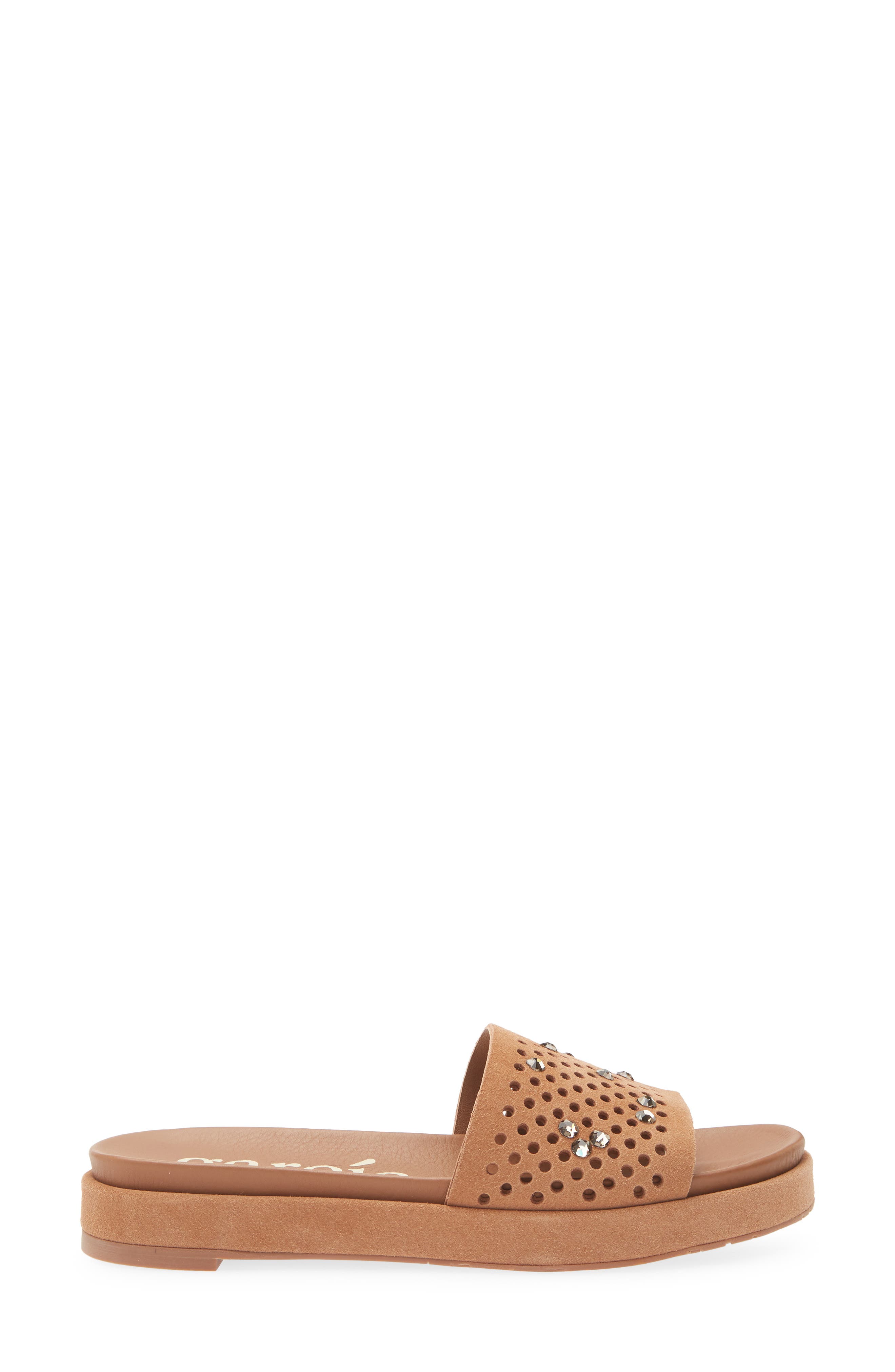 Julienne Slide Sandal, Alternate, color, ADOBE CASTORO