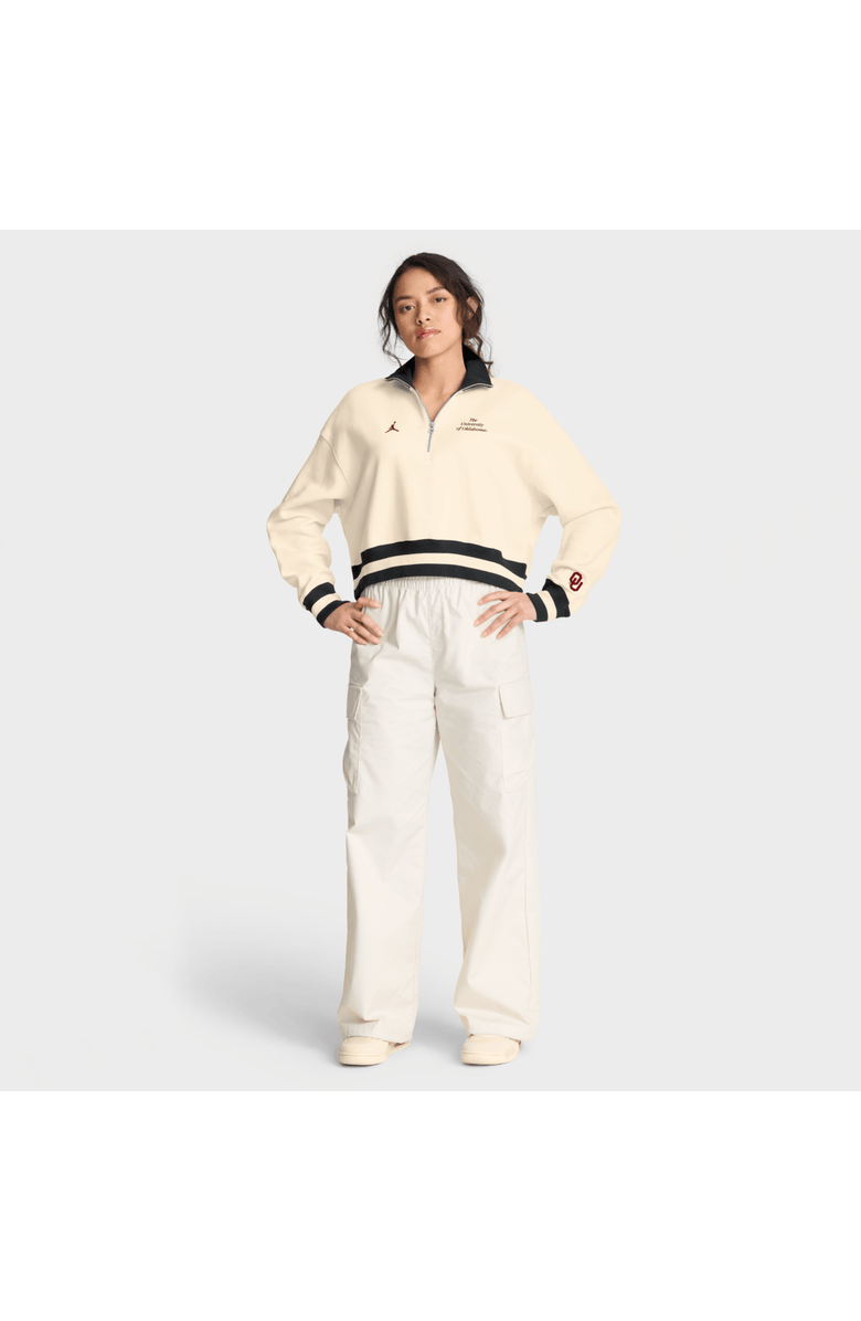 Jordan Brand Women's Jordan Brand Tan Oklahoma Sooners Legacy Half-Zip Sweatshirt, Alternate, color, 