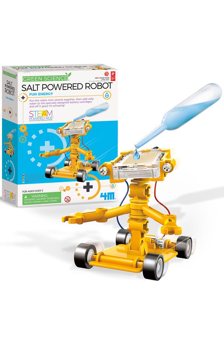 4M Green Science Salt Powered Robot, DIY Mini Building Kit, Kids 5+, Alternate, color, Multicolored