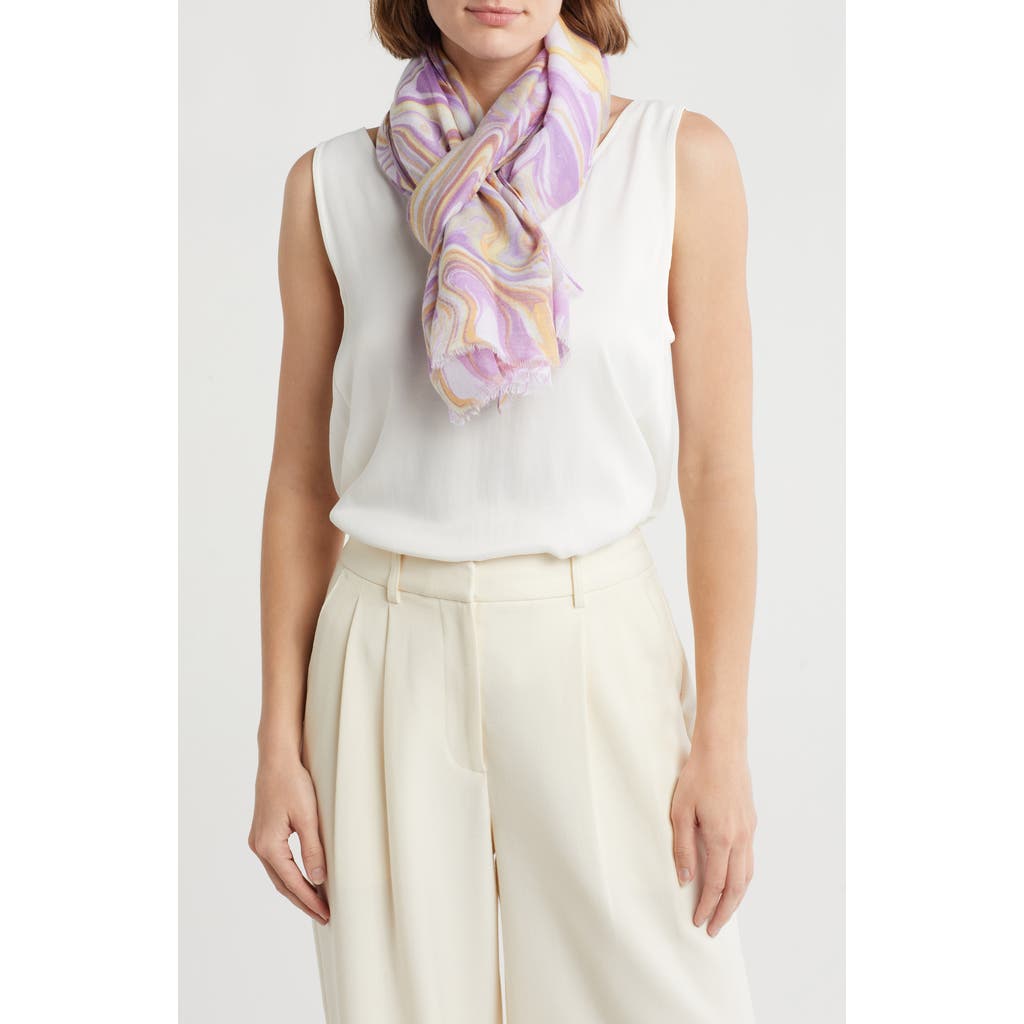 Area Stars Swirl Print Scarf In Pink