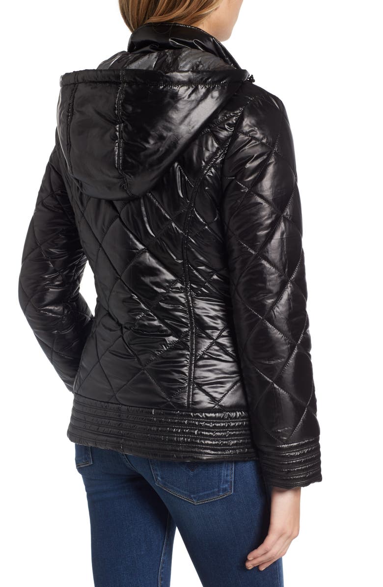GUESS Reversible Packable Asymmetrical Quilted Jacket, Alternate, color, 