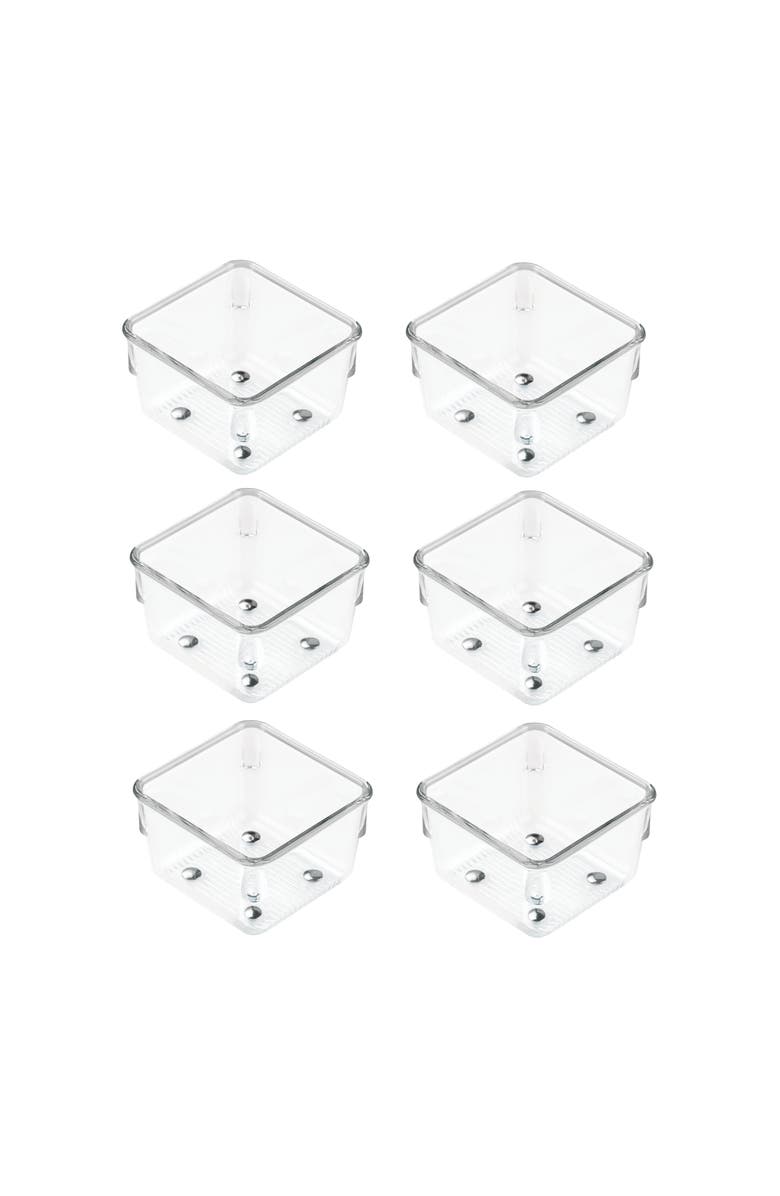 iDesign Drawer Organizer Bins - Set of 6 - Clear, Main, color, Clear