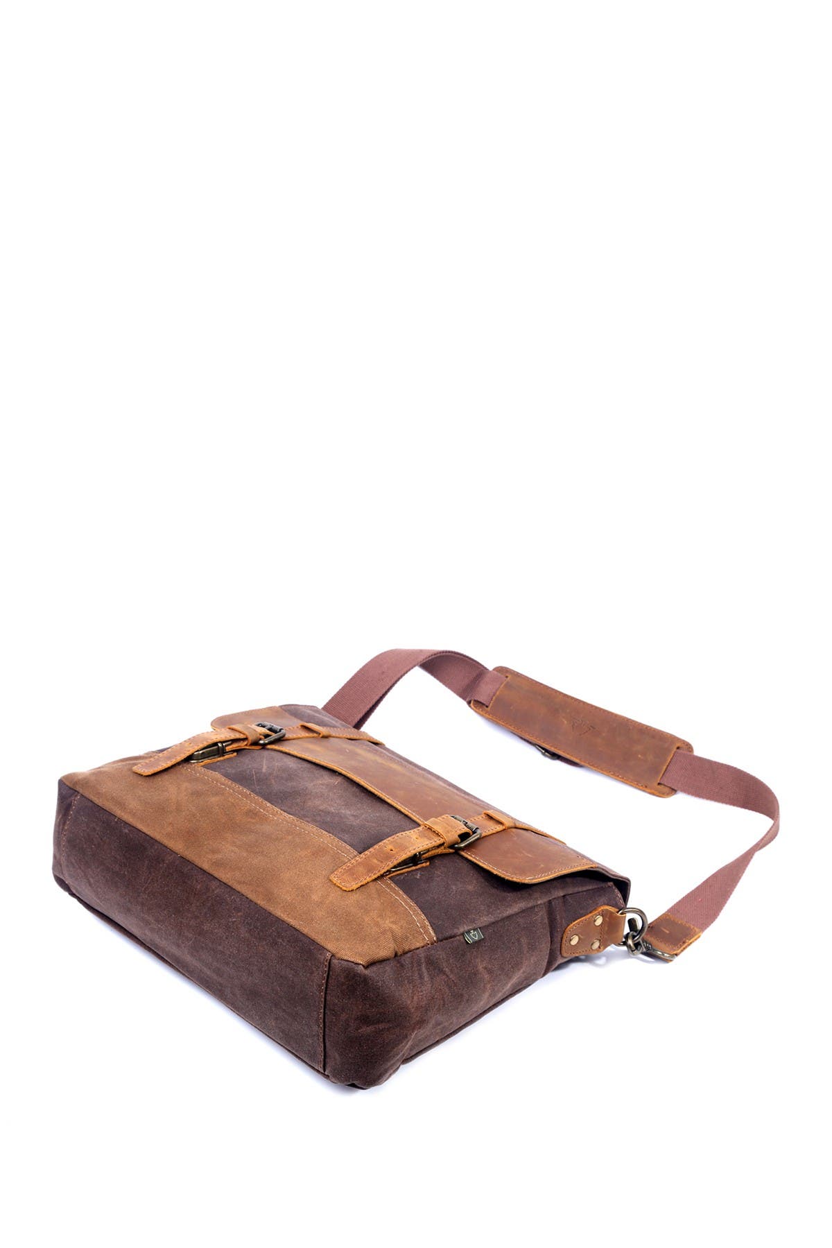 THE SAME DIRECTION Stone Creek Waxed Canvas Briefcase, Alternate, color, Brown