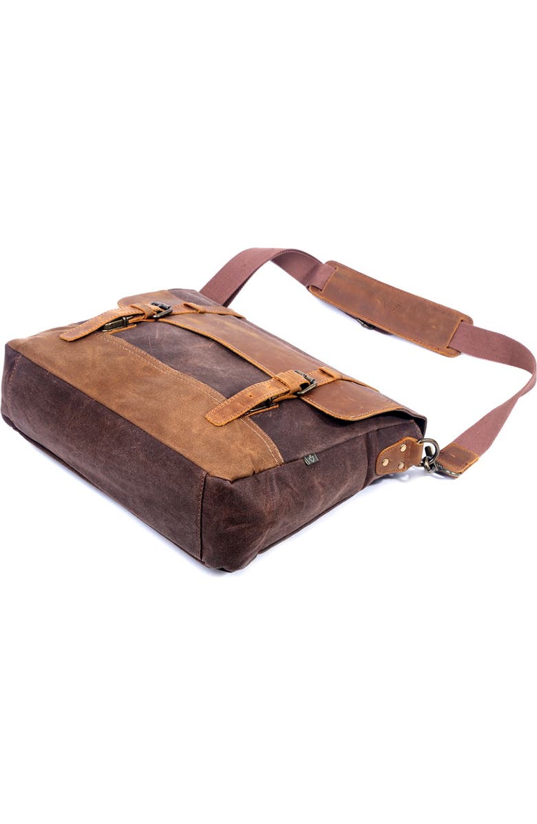 THE SAME DIRECTION Stone Creek Waxed Canvas Briefcase, Alternate, color, Brown