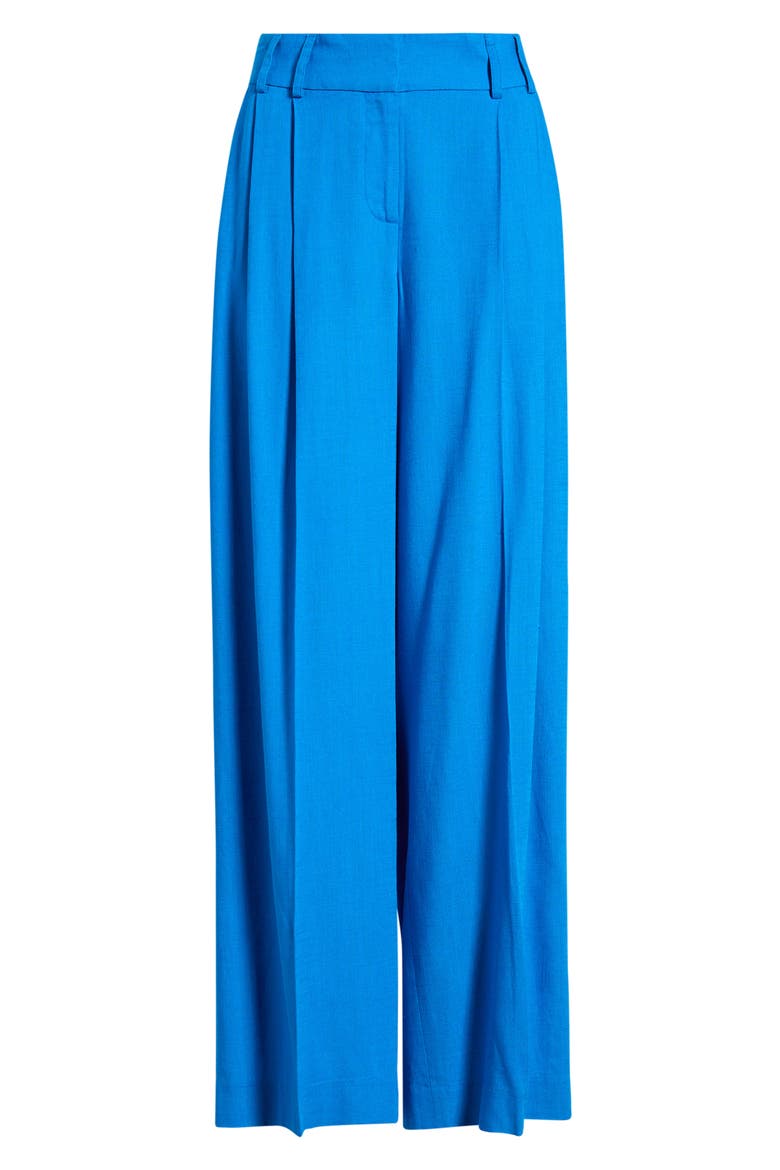 Pleated Wide Leg Pants, Alternate, color, BLUE JEWEL