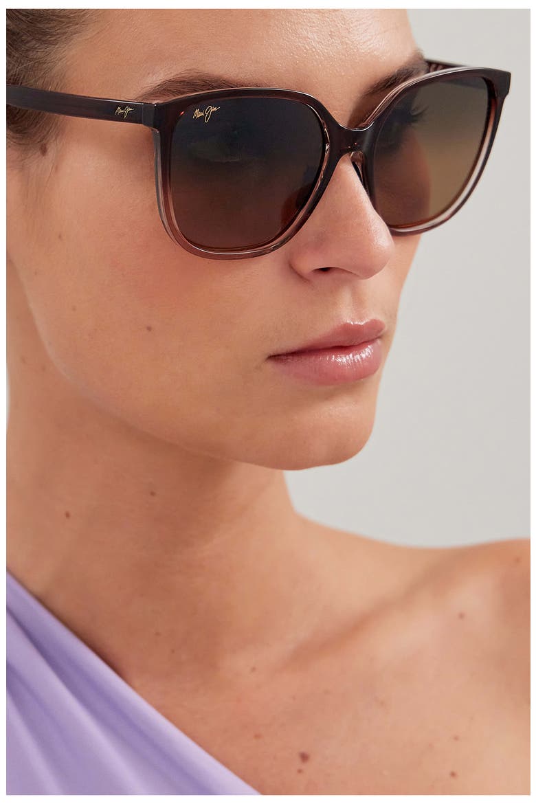 Good Fun 57mm PolarizedPlus2® Butterfly Sunglasses, Alternate, color, BROWN