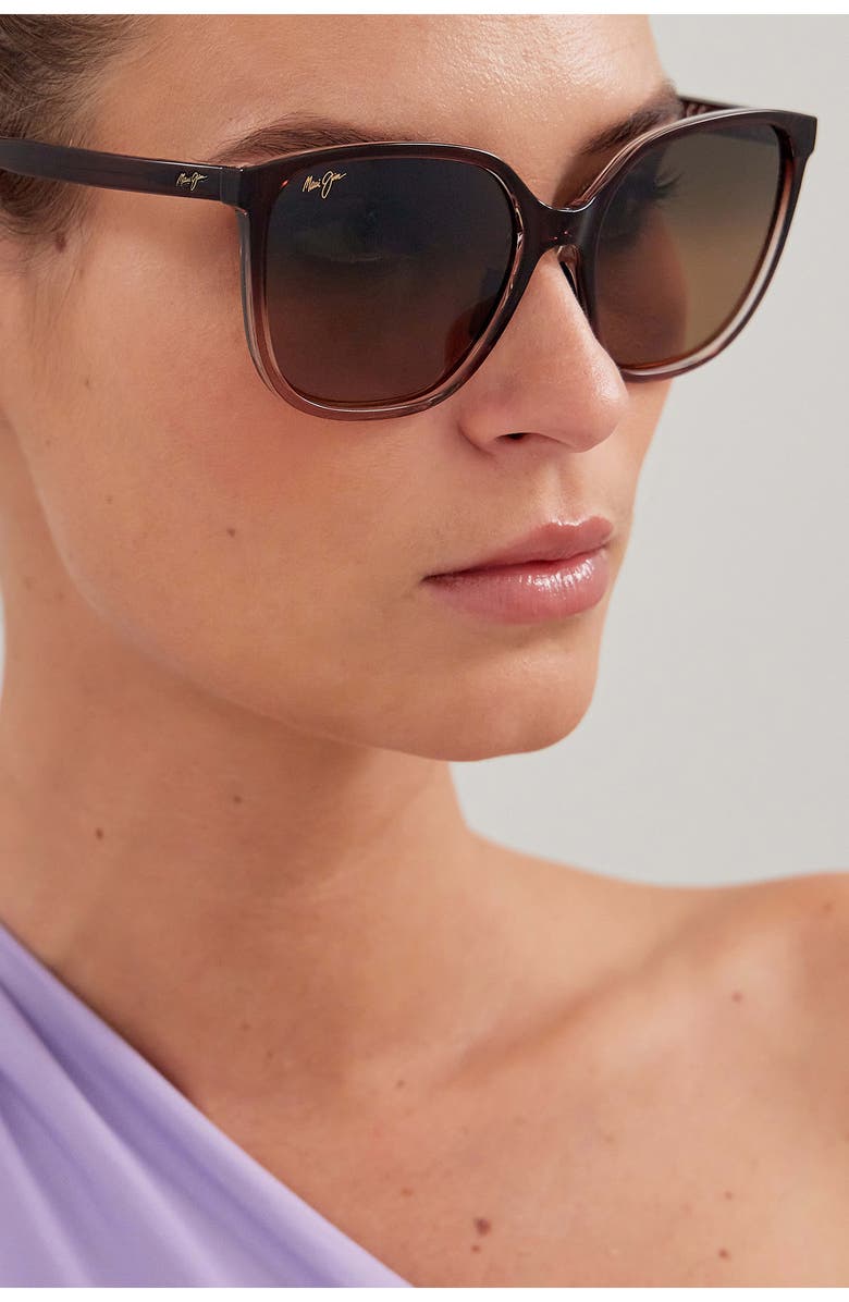Maui Jim Good Fun 57mm PolarizedPlus2<sup>®</sup> Butterfly Sunglasses, Alternate, color, Brown