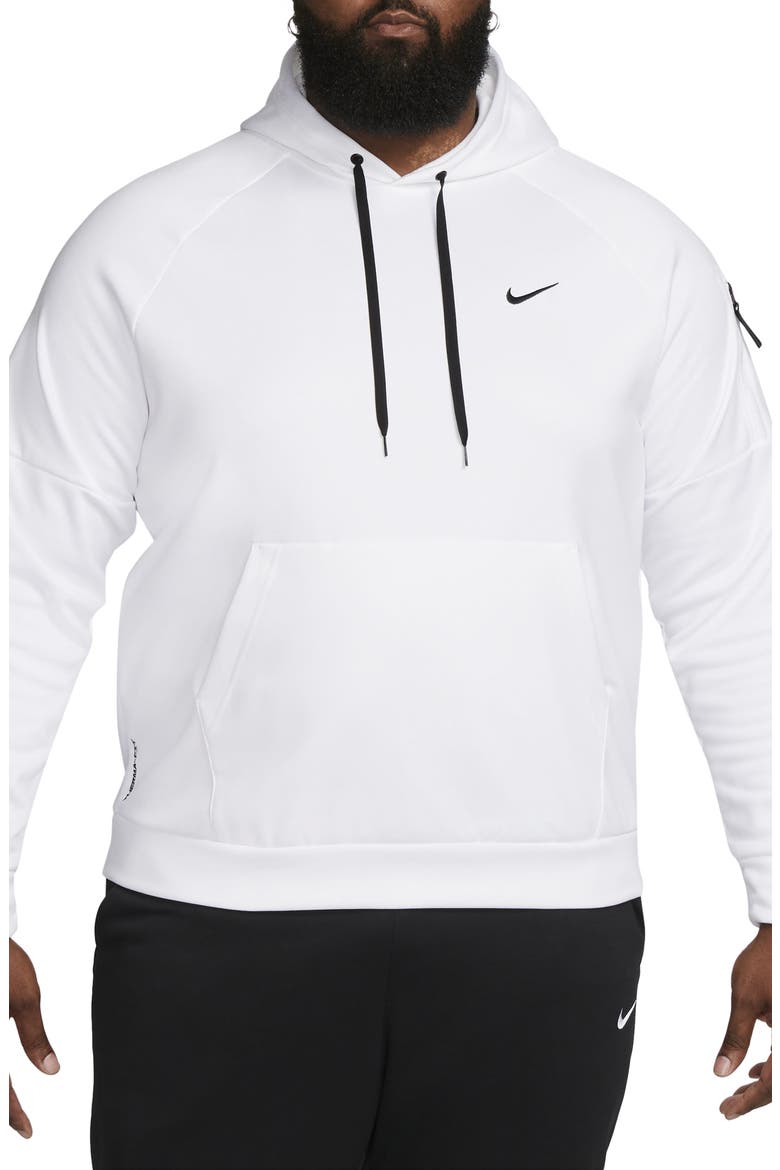 Therma-FIT Pullover Hoodie, Main, color, WHITE/ WHITE/ BLACK