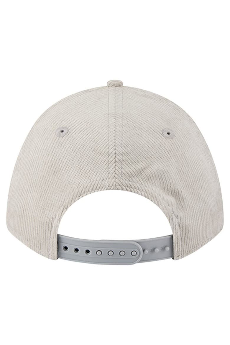 Men's New Era Silver Detroit Lions Cord Corduroy 9FORTY A-Frame Adjustable Hat, Alternate, color, Silver