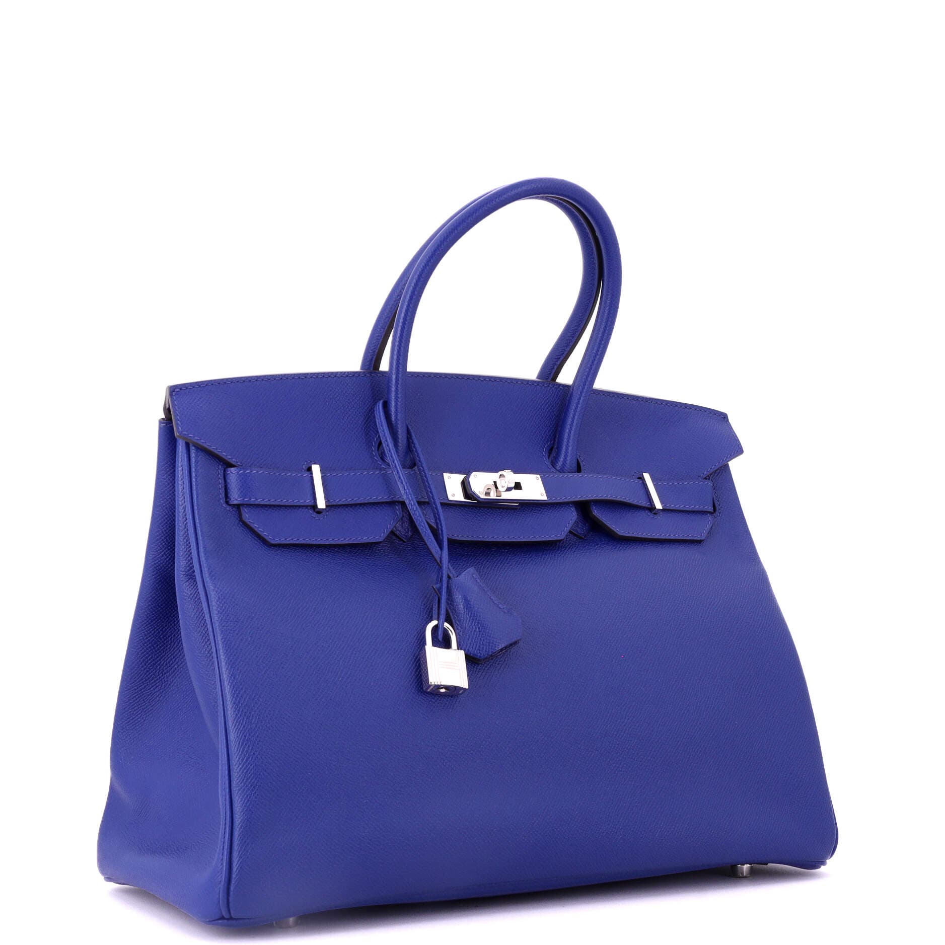 Pre-Owned Hermes Birkin Handbag Blue Epsom with Palladium Hardware 35, Alternate, color, Bleu Electrique