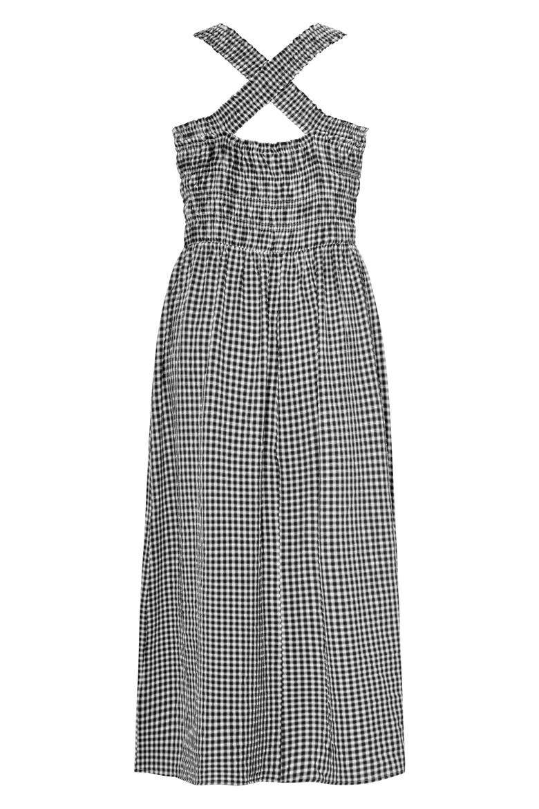 Cute Gingham Maxi Sundress, Alternate, color, BLACK GINGHAM