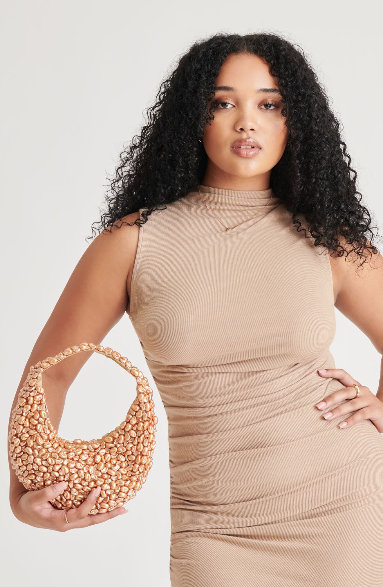 Dolce Vita Pearla Faux Pearl Shoulder Bag, Alternate, color, Gold