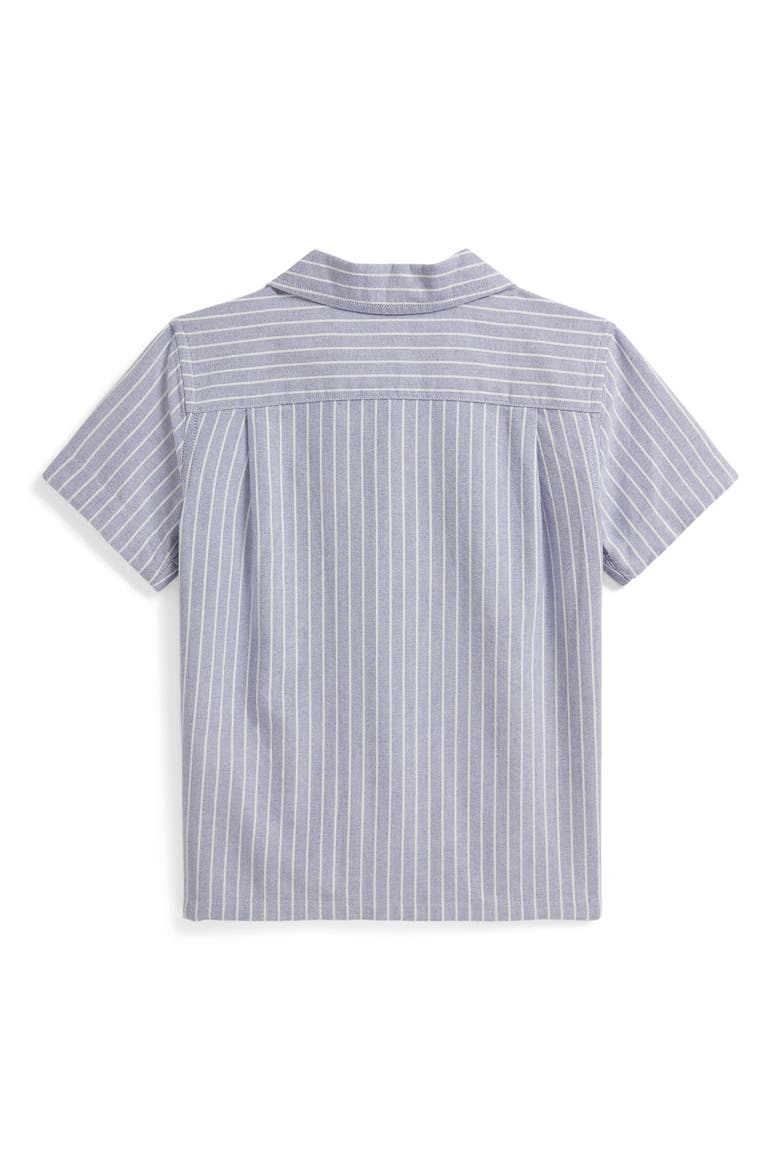 Kids' Cotton Oxford Camp Shirt, Alternate, color, BLUE WHITE