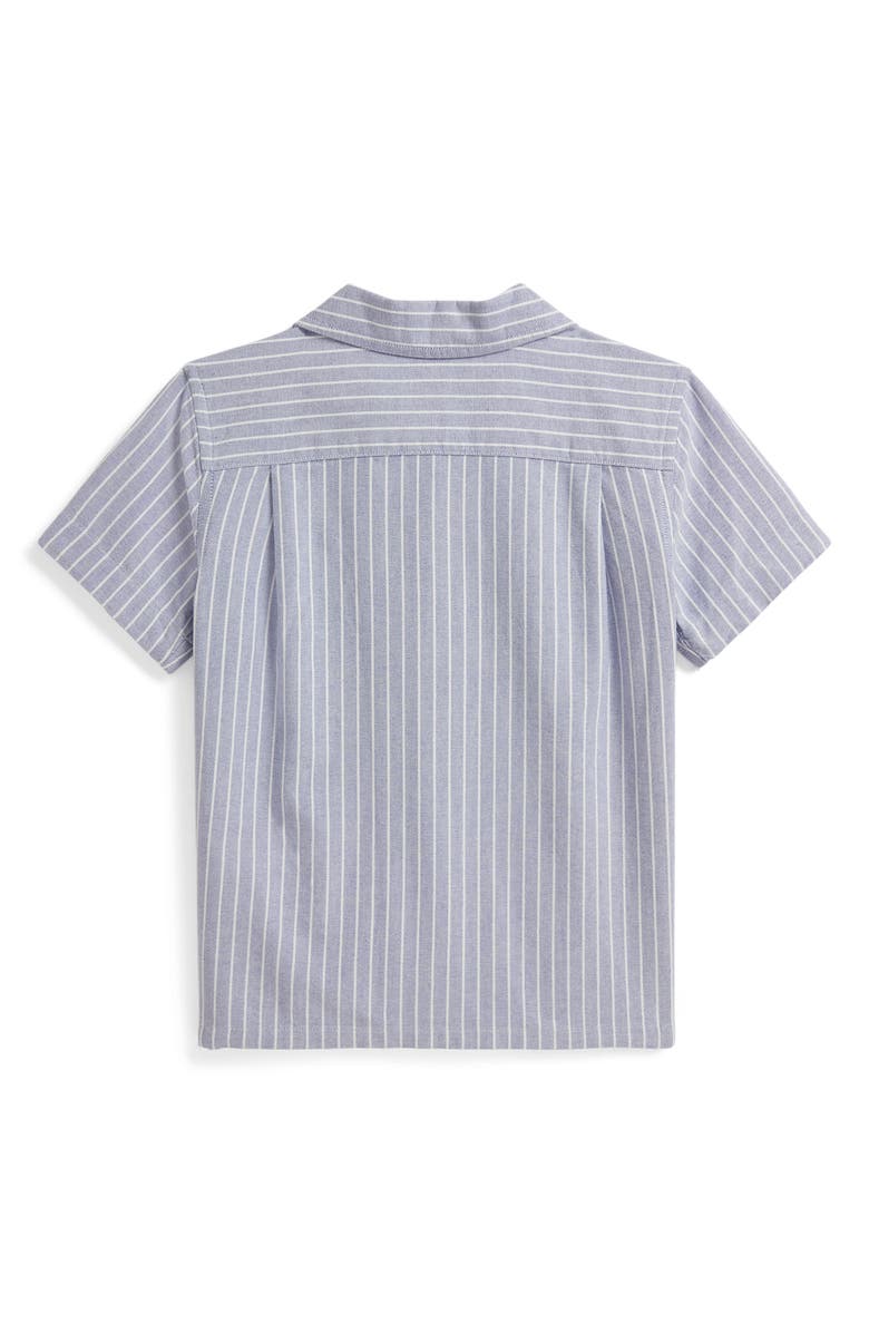 Polo Ralph Lauren Kids' Cotton Oxford Camp Shirt, Alternate, color, Blue White