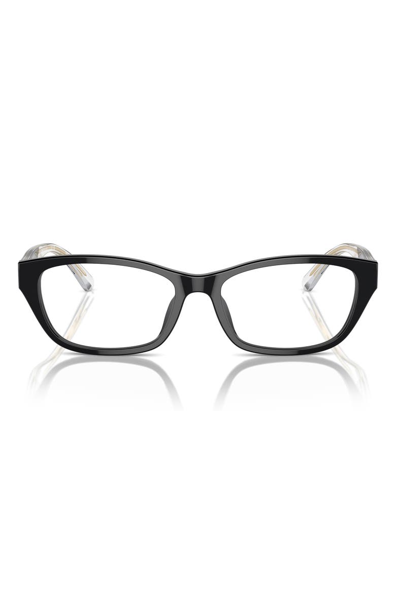 Emporio Armani 54mm Cat Eye Optical Glasses, Main, color, Shiny Black / Demo Lens