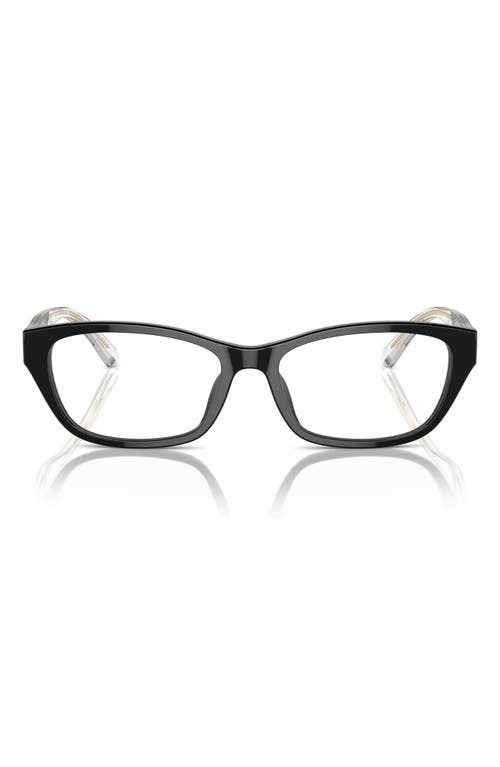 Emporio Armani 54mm Cat Eye Optical Glasses In Black