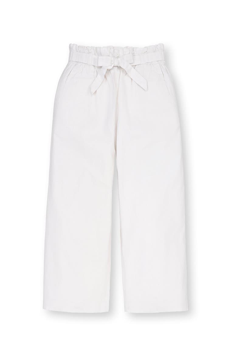 Kids' Linen Paper Bag Tie-Waist Pant, Main, color, White Linen