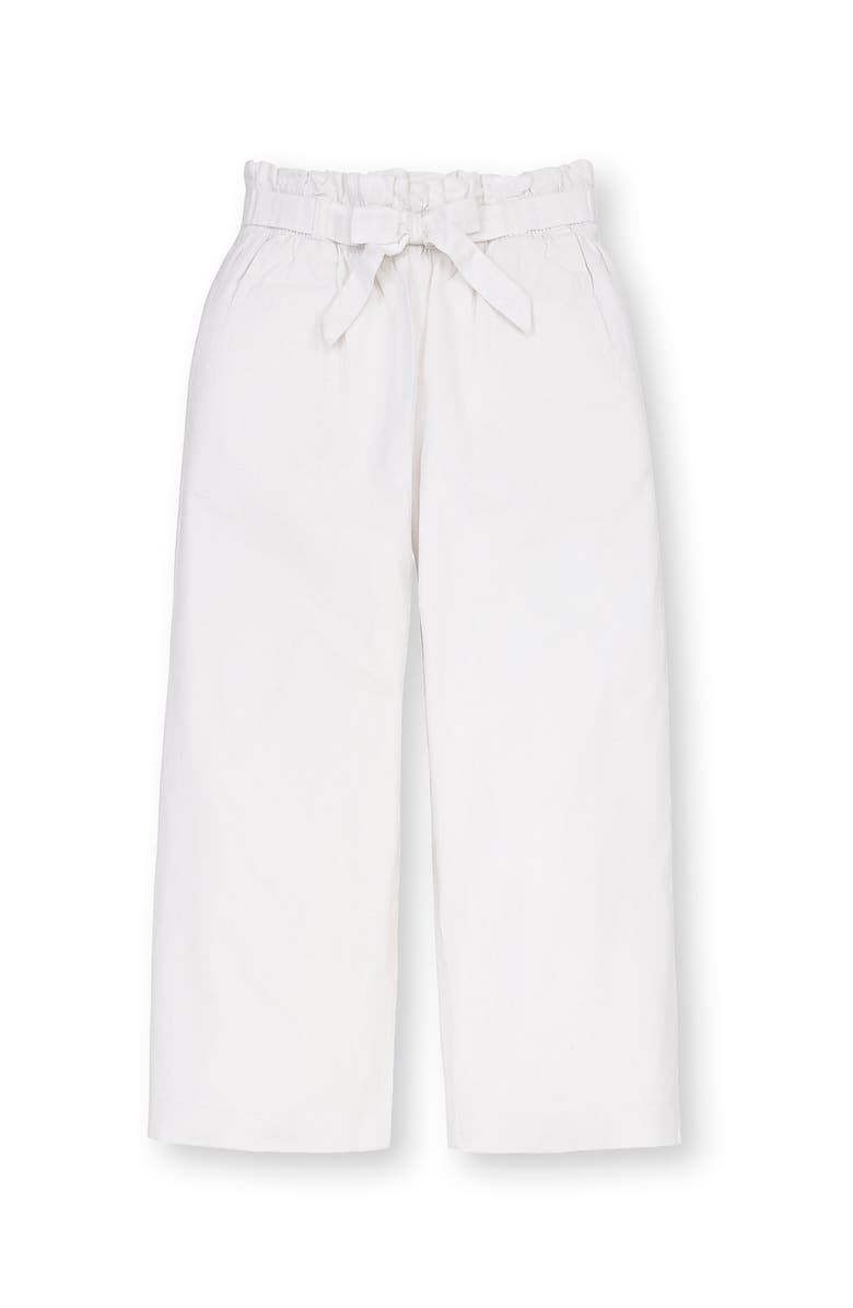 Hope & Henry Kids' Linen Paper Bag Tie-Waist Pant, Main, color, White Linen