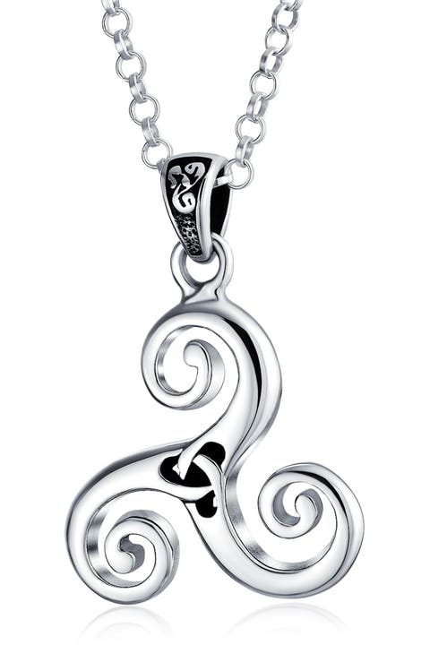 Sterling Silver Swirl Pendant Necklace